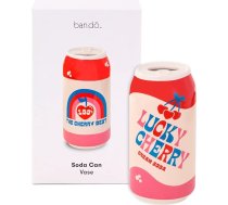 ban.do Mazā dekoratīvā vāze, krāsaina keramikas vāze, plaukta dekors mājai vai birojam, Vintage iedvesmota limonādes skārda, Lucky Cherry Cream Soda