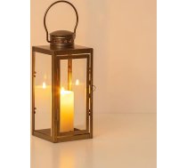 Staymoment laterna Dekoratīvais zelts ārtelpām: 24 cm maza laterna Āra balkona dārza apdare Vintage galda apdare Kapu laterna Sveču turētājs Apgaismojums