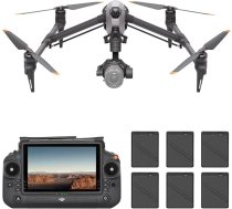 DJI Inspire 3 standarta komplekts, pilna kadra 8K ProRes RAW/CDNG, īpaši plata 1/1,8" nakts redzamības FPV kamera, divu formātu konfigurācijas, O3 Pro video pārraide