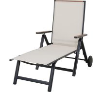 Grand patio saliekamais terases krēsls, alumīnija dārza krēsls ar 6 regulēšanas iespējām, tīklveida audums, izturīgs pret laikapstākļiem, atpūtas krēsls balkonam, terasei (bēšs)