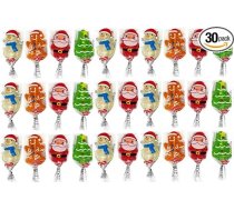 Christmas Lollipops Candy Mix 30 gabaliņi I Lollipop Candy ar Ziemassvētku motīviem I Santa Claus I Sniegavīrs I Ziemassvētku eglīte Santa & Secret Santa Dāvanas Shipsy Block