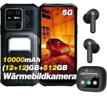 AGM G3 Pro viedtālrunis bez līguma Android 15, integrēta termovizija, 12 + 12 GB RAM + 512 GB ROM, 64 MP + 50 MP + 2 MP, 10000 mAh/6,72" FHD + 120 Hz, Dual SIM IP68/NFC/OTG/GPS/Face ID