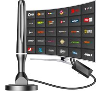 DVBT2 antena, DVB-T/DVB-T2 antena, spēcīgāka stieņa antena ciparu TV/Digitālā TV/DAB radio/DVB-T2 uztvērēja kartei, maksimālā signāla kvalitāte, ar magnētisko pamatni, 3 m kabelis, BV17418