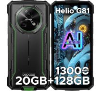 DOOGEE Fire 5 Pro Android 15 AI āra mobilais tālrunis bez līguma, 13000 mAh āra viedtālrunis, Mediatek Helio G81, Gemini AI, 20GB + 128GB/2TB TF, 6,6" HD + 13MP, 4G LET, 3 karšu slots/NFC