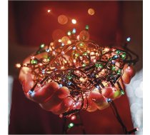 EMOS LED pasaku gaismiņas krāsainas lietošanai iekštelpās un ārpus telpām, 50 m garas IP44 daudzkrāsainas Ziemassvētku pasaku gaismiņas ar 500 LED diodēm + 5 m kabelis un barošanas bloks, 8 režīmi un 6 stundu taimera funkcija, priekš