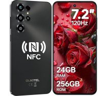 OUKITEL C68 viedtālrunis bez līguma, 7,2 collu 120 Hz displejs, 24 GB RAM + 256 GB ROM mobilais tālrunis bez līguma, 6000 mAh, 64 MP viedtālrunis, Android 15 Simlock-free mobilie tālruņi, Dual SIM 4G/NFC