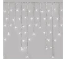 EMOS LED Icicle Fairy Lights, 5 m Ziemassvētku gaismiņas + 5 m kabelis, 8 gaismas režīmi, tālvadības pults un barošanas avots ar taimeri, 300 LED, IP44, izmantošanai iekštelpās un ārpus telpām, vēsā baltā krāsā