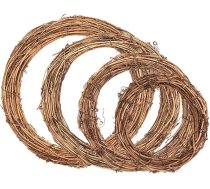 4 Ziemassvētku vainagu komplekts Retro Ziemassvētku vainags, dabīgais vīnogulāju rotangpalmas vainags, Ziemassvētku apaļais vainags, amatniecības komplekti, DIY rotangpalmas vainags, vītne, sienas piekaramais vainags, svētku rotājums, kāzu, Zi
