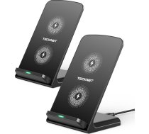 TECKNET bezvadu lādētāja statīvs [2 Pack], 15W indukcijas uzlādes stacija indukcijas lādētājs Qi sertificēta bezvadu uzlāde iPhone 17 16 16 15 14 13 12&Pro Max, Samsung Galaxy, Google, LG, Xiaomi, Huawei