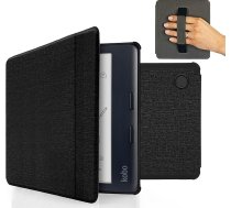 MyGadget futrālis Kobo Libra Colour 2024 | Libra 2 2021 ar rokas siksniņu un automātiskā miega un modināšanas funkciju - melns flip-uzvalks