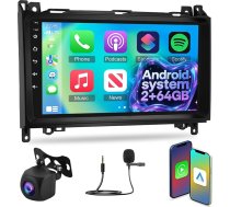 NHOPEEW 2G + 64G autoradio priekš Mercedes Benz A/B/V klases W169 B200 W639 Vito Viano Sprinter - Wireless Carplay & Android Car - 9 collu radio - WiFi EQ GPS Mirror Link FM RDS + AHD atpakaļskata kamera
