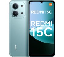 XIAOMI Redmi 15C 6,9 collu mobilais tālrunis 120Hz, 6000 mAh, 4GB RAM 128GB viedtālrunis Mint Green