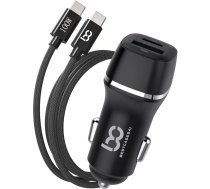 Ātrs auto lādētājs Samsung Galaxy A41 mobilajam tālrunim automašīnā, 2 USB porti, ātra uzlāde 3,4 A ar 1M C tipa USB kabeli, ātrgaitas kabelis