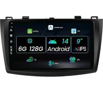 9 collu IPS (6G + 128G) Android 14 Auto radio 2 DIN Mazda 3 (2009-2013)/Axela 3 aizmugurējā skata kamera + MIC GPS Carplay DSP atbalsts DAB / stūres vadības stūres/WiFi/BT / Mirrorlink / RDS / USB