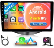 4 Core 64G Wireless Carplay Android auto radio Toyota Aygo Peugeot 108 Citroen C1 2015-2020 9 collu auto radio ar Android auto GPS navigāciju WiFi Mirror Link Bluetooth FM/RDS/EQ/USB/SWC Rear View