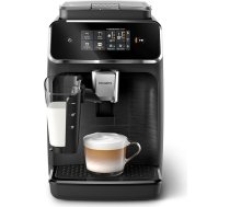 Philips 2300 sērijas pilnībā automātiskais kafijas automāts - 4 dzērieni, moderns krāsu skārienjūtīgais displejs, LatteGo piena sistēma, SilentBrew, 100% keramikas dzirnaviņas, AquaClean filtrs, matēts melns (EP2330/10)