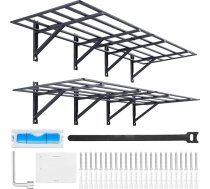 VEVOR 2 garāžas plauktu komplekts 1830 x 630 x 305 mm Instrumentu glabāšana 363 kg uz vienu slāni Instrumentu turētājs Sienas 183 x 61 cm Plauktu vietas glabāšanas plaukti Metāla plaukts Instrumentu organizators Sienas plaukti