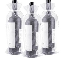 G2PLUS 30 krāsainu organzas vīna maisiņu iepakojums, 14 x 37 cm vīna pudeļu dāvanu maisiņš, 750 ml vīna organzas maisiņš ar aukliņu vīna šampanieša kāzu svinībām Ziemassvētkos, balts, moderns