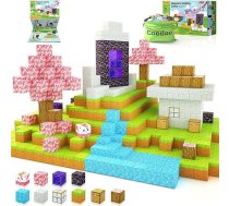 Magnētiskie klucīši - Build Mine Magnet World Cherry Blossom Set, magnētisko klucīšu konstruktori Bērnu rotaļlietas STEM Montessori sensorās rotaļlietas zēniem un meitenēm vecumā 3-4 5-7 6-8 gadi, bērnu rotaļlietas maziem bērniem 3+ gadiem