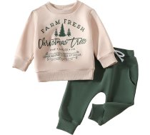A-249 Bērnu zēni meitenes Ziemassvētku apģērbu komplekts Toddler Ziemassvētku apģērbs Xmas džemperis džemperis Siltas bikses Ziemassvētku apģērbs bērniem Cute Fall Christmas Outfits