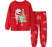 Bērnu zēni meitenes Xmas apģērbu komplekts Bērnu rudens Ziemassvētku kokvilnas garām piedurknēm atbilstošs brīvdienu komplekts Xmas Jammies Cute Toddler Ziemassvētku apģērbs A-307
