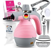 Neighbour's Friend® rokas tvaika tīrītājs rozā krāsā - jaudīga tvaika tīrītāja rokas ierīce I Tvaika pīle ar 350 ml tvertni, tvaika regulatoru un piederumiem mājsaimniecībai, logiem, polsterējumam un citiem izstrādājumiem