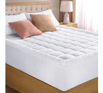 Utopia Bedding Queen matrača pārvalks, stepēts Premium matrača aizsargs, dziļa kabatas pārvalks, elastīgs līdz 16 collu, pūkains spilvena spilvens (60 x 80 collas, balts)