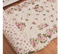 USTIDE Rustic Rose Petal paklājs Home Decor kokvilnas rozā rožu raksts guļamistabas grīdas paklājs Unikāls stepēts mazgājams vannas istabas paklājs 50x135cm (rozā)