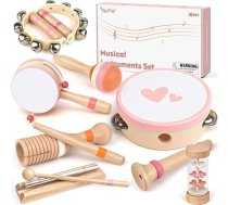 Bērnu mūzikas instrumenti Bērnu bungas Bērnu bungas Montessori rotaļlieta no 3 gadiem Mūzikas instrumenti Bērni no 3 gadiem Koka rotaļlieta Bērnu dāvana 2 3 4 gadi Meitenes