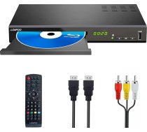 1080P HD Blu-ray atskaņotājs televizoram, kompakts Blu-ray atskaņotājs metāla korpusā ar HDMI, AV, koaksiālo izeju, USB ieeju, visu reģionu DVD un B/2 reģiona Blue Ray diskiem
