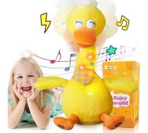 Marsjoy 13 collu runājoša dejojoša pīle, atkārto, ko sakāt, atdarina, ieraksta, plīša, bērnu rotaļlieta, muzikālās angļu dziesmas, dzied, runā, gaismo, animācija