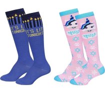 OSFM 2 pāri sieviešu smieklīgi krāsains svētku svētku jaunums Ziemassvētku Hanukkah ceļa zeķes, Einheitsgröße
