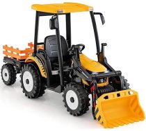 COSTWAY Bērnu traktors ar piekabi un lāpstu, elektriskais braucamais traktors ar tālvadības pulti un vadības sviru, bērnu traktors ar gaismas mūziku, ragu USB, elektriskais traktors bērniem no 3 gadiem