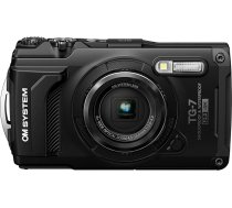 OM SYSTEM Tough TG-7 Black Digitālā kamera Ūdensizturīga triecienizturīga zemūdens un makro uzņemšanas režīmi 4K video 4x platleņķa tālummaiņa (Olympus TG-6 pēctece)