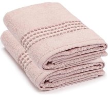 Maisonette Classy 100% kokvilnas roku dvieļi (50 x 100 cm, 2 gab.) - sejas, roku pūderveida dvieļi rozā krāsā vannas istabai un mazi dvieļi viesiem