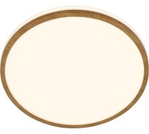 BRILONER - LED griestu gaisma vannas istabai ar silti baltu gaismas krāsu, IP44 aizsardzība pret šļakatām, 12 W, 1200 lm, LED griestu gaisma, vannas istabas lampa, virtuves lampa, mitro telpu gaisma, 28 x 7 cm, balta, koka krāsa