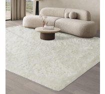 JOJOSEE Augsta pūra paklājs viesistabai, 200 x 300 cm, neslīdošs viesistabas paklājs, mazgājams pūkains paklājs guļamistabai un bērnu istabai, krēmkrāsas krāsā