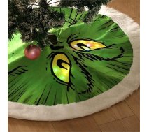 Grinch Tree Skirt Ziemassvētku rotājums Apgaismots liels Grinchmas Tree Skirt Green Tree Mat Ziemassvētku brīvdienu pusei iekštelpu ārā 45,6 collas