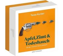 Ābols, kanēlis un nāves elpa 2023. gadā: Noziedzības adventes kalendārs. Aizraujošs un humora pilns Tessas Korberes stāsts par misis Appleby un kanēli. 24 kartītes, lai ... kastītē ar 24 kartītēm, kuras var piekarināt