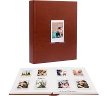 128 atvilktņu fotoalbums ar rakstāmpusi, priekšējais logs, Polaroid fotoalbumiem, 3 collas, saderīgs ar Fujifilm Instax Mini 12 11 11 9 99 99 8 40, Polaroid 300, HP Sprocket, K-Pop foto kartēm (brūns)