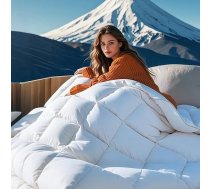 BEDSURE Pūnu sega 135 x 200 cm Silta ziemas sega Izgatavota no 90% pūkām / 10% spalvu 1180 g bieza pildījuma Īpaši silta spalvu sega ar Oeko-Tex sertifikātu Mazgājama sega Balta