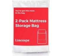 Linenspa matrača soma 2 Pack King / California King matrača somas pārcelšanās mājas glabāšanai un iznīcināšanai izturīgs plastmasas pārvalks pārcelšanās vajadzībām
