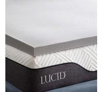 LUCID Atmiņas putu matrača pārvalks 120 x 200 cm ar bambusa kokogli, 5 cm biezs matrača pārvalks 120 x 200 cm