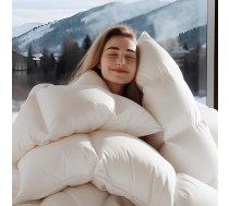 Wellos dūnu sega 135 x 200 cm, visu gadu, 100% kokvilna, 4 gadalaiku sega 135 x 200 cm ar zosu dūnām un spalvām, dūnu sega, augstas pūkainības 3D plēve, vidēji silta, vidēji silta sega