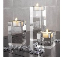 Cosy-YcY Crystal Tealight sveču turētāji, Clear Square Tealight turētāji galdam, 4,7" augstuma sveču turētāji centrālajai daļai mājas dekorēšanai / ballītei / kāzu rotājumiem / Ziemassvētku dāvana / mājokļa sasilšanas dāvana, svečtu