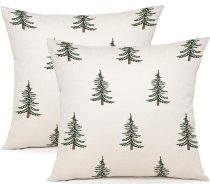 YCOLL spilvena pārvalks 45 x 45 cm, 2 spilvenu pārvalku komplekts, Ziemassvētku spilvenu pārvalki, dekoratīvie linu spilvenu pārvalki Ziemassvētkiem, dīvānam, guļamistabai, dīvānam, 45 x 45 cm