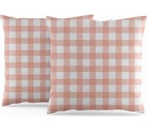 ggaimwf Gingham Cushion Covers Pack of 2 50 x 50 cm Pink Checked Pastel Farmhouse Cushion Covers Square Cushion Covers for Girls Sofa Couch Living Room Bedroom Home Decor Scatter Cushion Cover