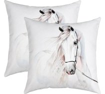 Cute Galloping Horse spilvenu pārvalks 16x16 collu mīksts zirgs dzīvojamai istabai Kawaii Animal Decor balts dekoratīvs metamais spilvens, kas paredzēts dīvāna krēslam 2 Pack