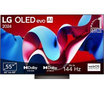 LG OLED55C47LA televizors 55 collu (139 cm) OLED evo televizors (α9 Gen7 4K AI procesors, webOS 24, Dolby Vision, līdz 120 Hz) [2024. gada modelis]