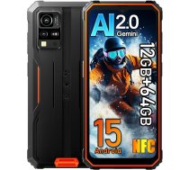 Blackview BV4800SE Android 15 āra mobilais tālrunis 2025, 12GB + 64GB/2TB Būvlaukuma mobilais tālrunis, 6,56 collu HD+ āra viedtālrunis NFC, 16 MP AI kamera, 5100 mAh, IP68 ūdensizturīgs, Dual SIM 4G